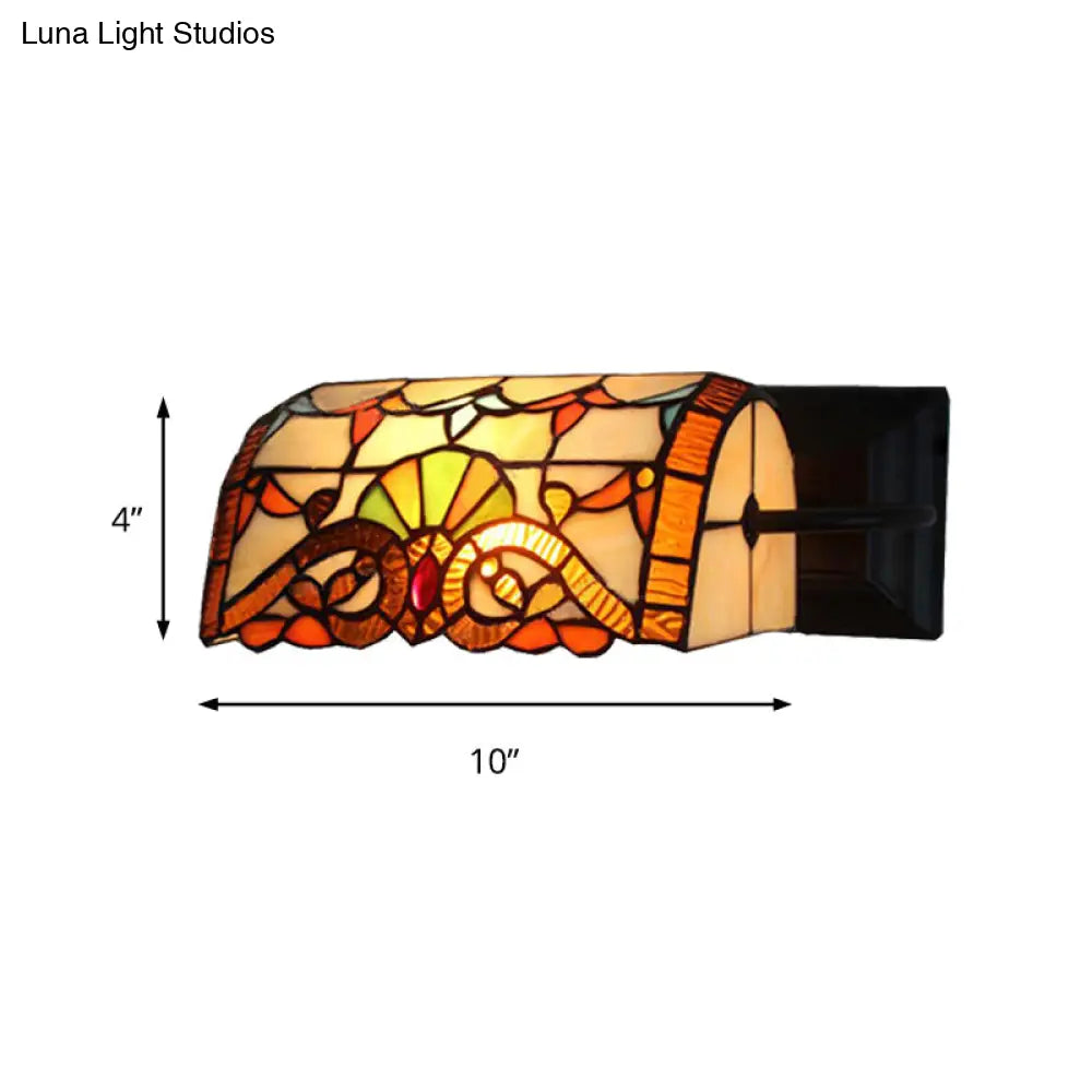 Victorian Style Stained Glass Wall Lamp for Office - Beige