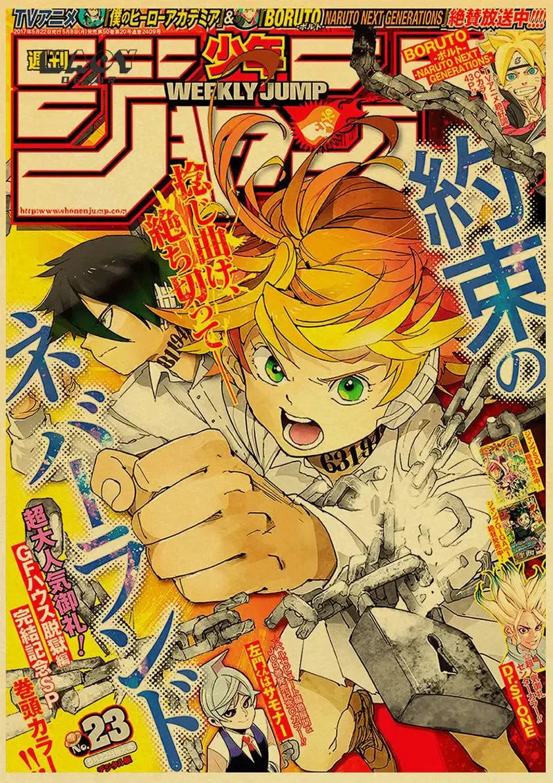 Vintage Anime Posters: JoJo’s Bizarre Adventure Jujutsu Kaisen Demon Slayer - 6 / 50x70cm Unframed - Posters