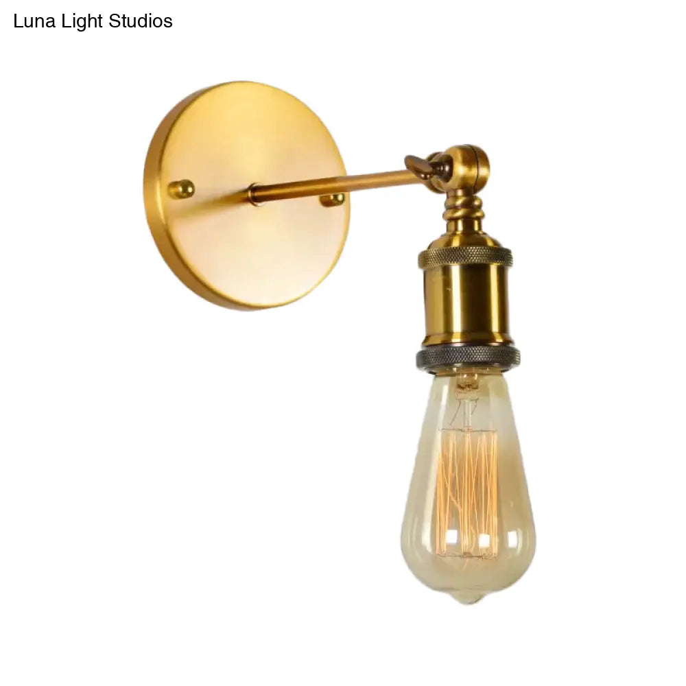 Vintage Brass Swing Arm Wall Lamp: Metallic Single Dining Room Lighting - Wall Mounted with/without Shade