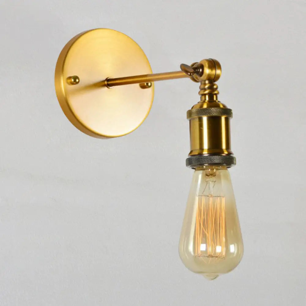 Vintage Brass Swing Arm Wall Lamp: Metallic Single Dining Room Lighting - Wall Mounted with/without Shade