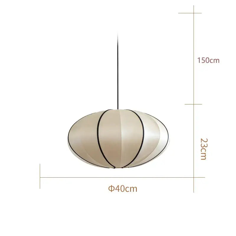 Cream-colored oval danish fabric pendant lamp with black lines and sleek finish for dining room decorbites danish fabric
