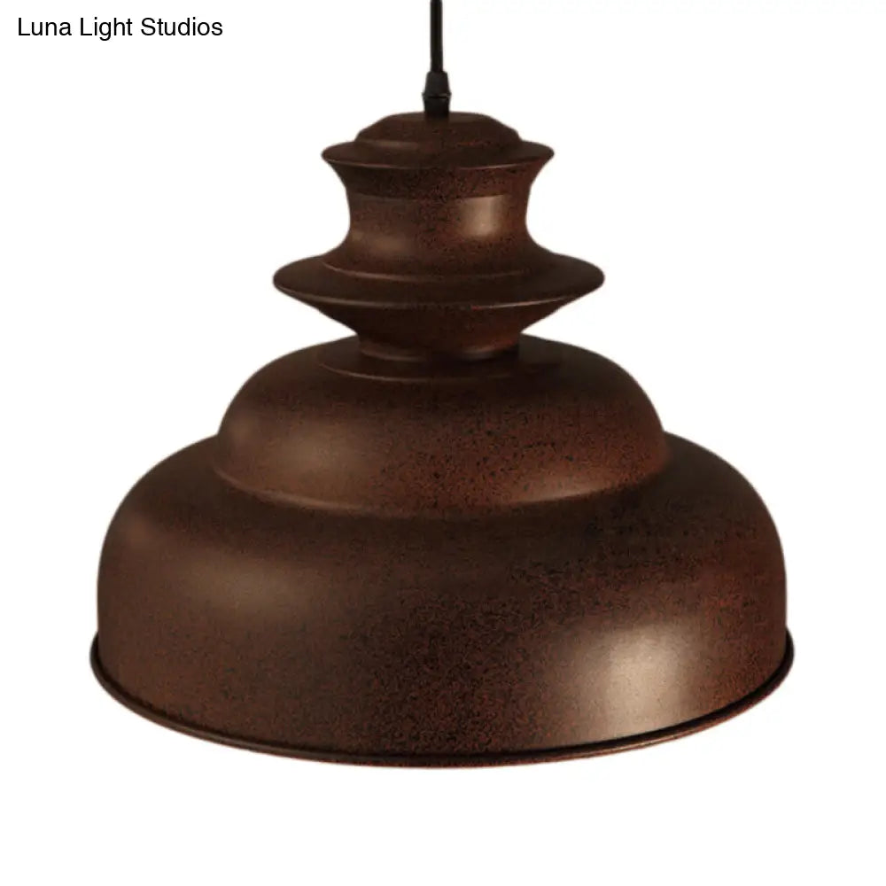 Vintage Double Bubble Pendant Light - Stylish Bronze Metal Ceiling Pendant (Indoor)