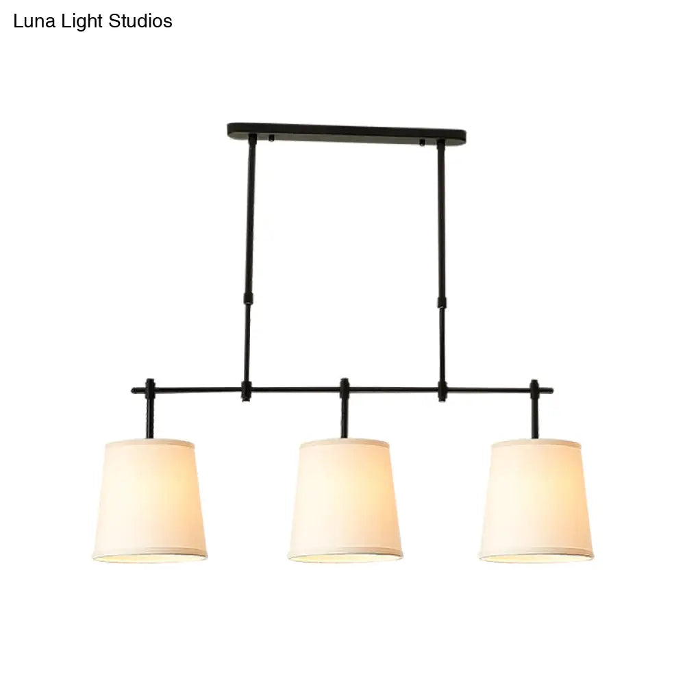 Vintage Fabric Pendant Light with 3 Bulbs – Ideal for Dining Room, White