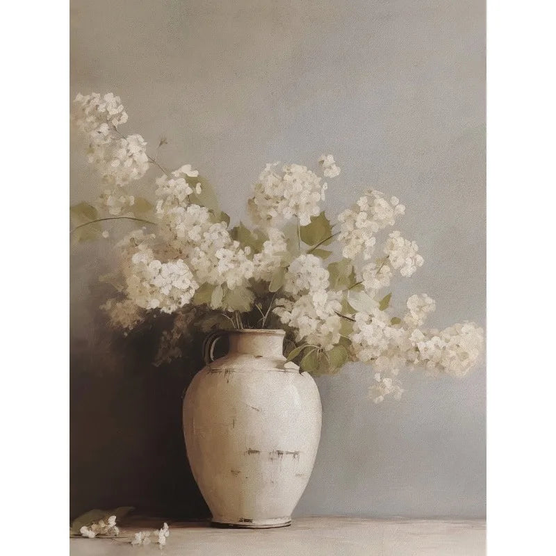 Vintage Floral Vase Canvas Wall Art - 5 / 40X60cm Unframed - Vase
