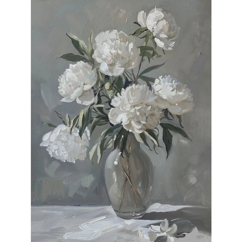 Vintage Floral Vase Canvas Wall Art - 7 / 40X60cm Unframed - Vase