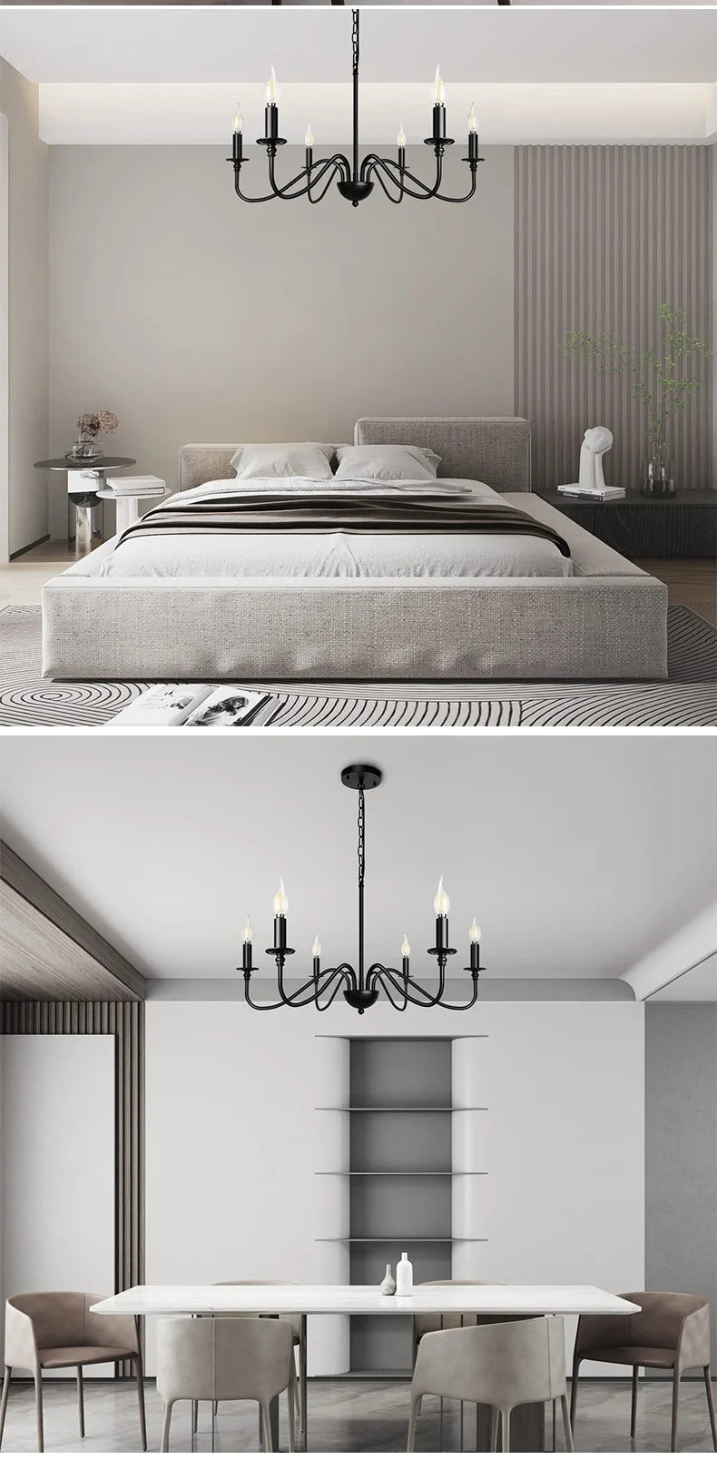 Vintage Loft Chandelier Black/Gold Ceiling Light - Chandelier