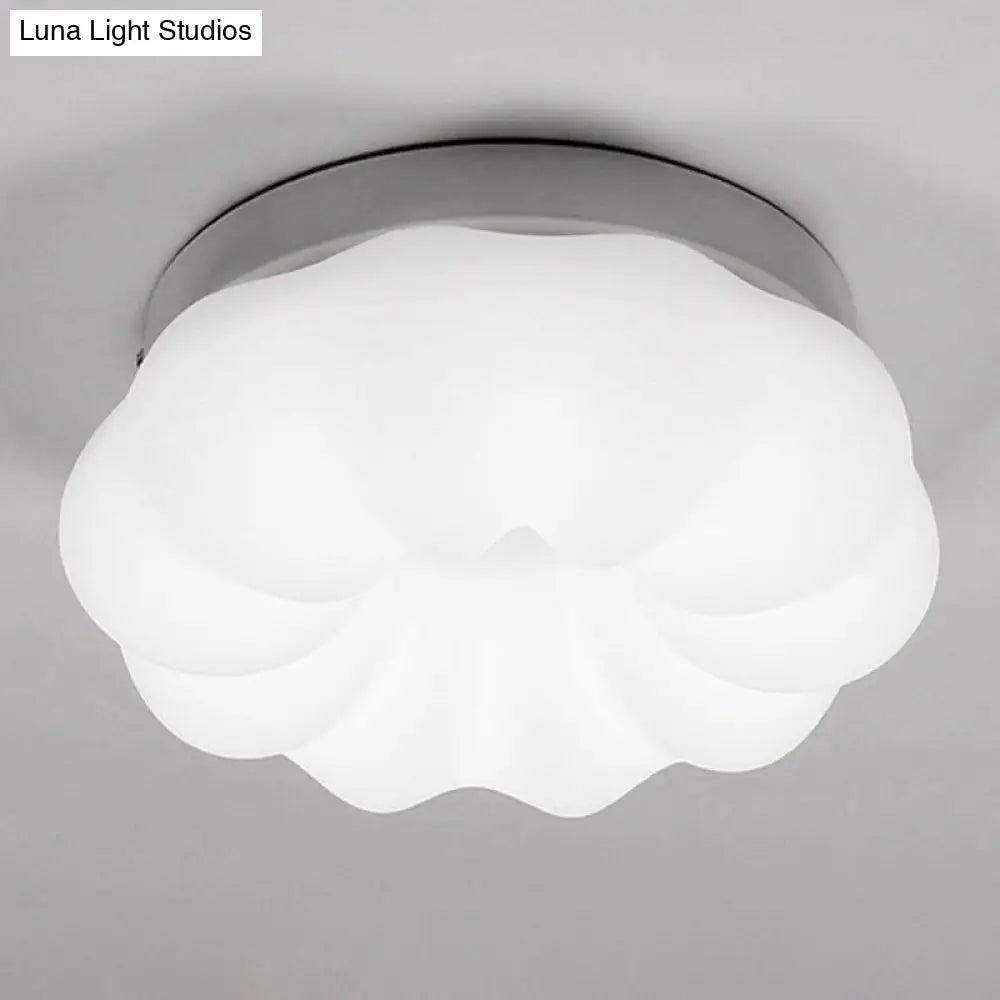 DecorBites™ DecorBites™ Whimsical Kids' Room Illumination: LED Plastic Cloud Flush Mount Ceiling Light in White