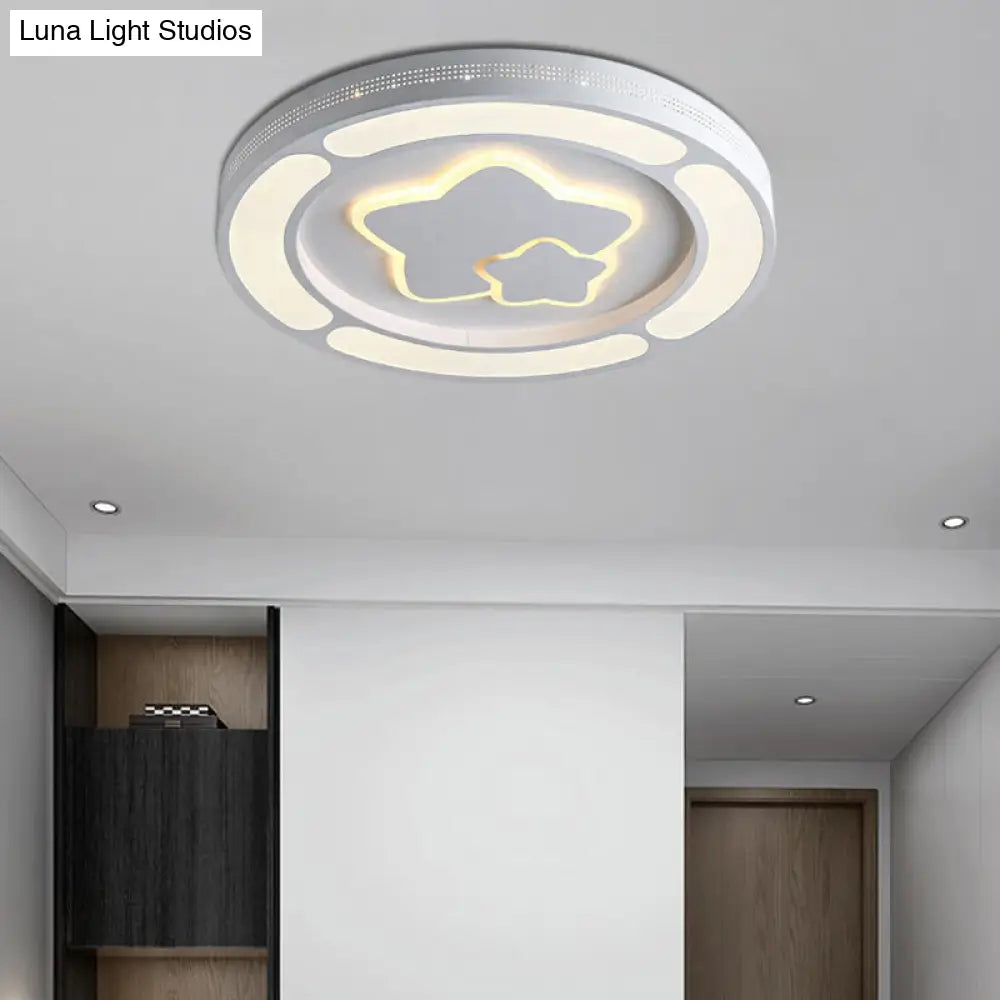 DecorBites™ DecorBites™ White Acrylic LED Circle Ceiling Mount Light - Modern Bedroom Lamp for Adults and Kids
