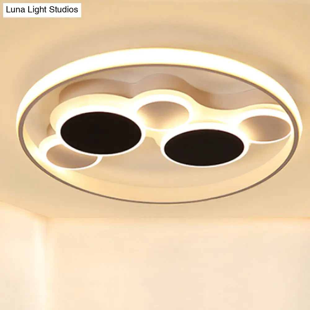 DecorBites™ DecorBites™ White LED Circle Flush Mount Ceiling Light for Living Room, 16.5"/19.5" Wide