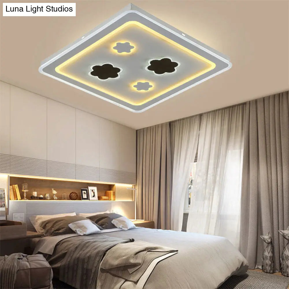 DecorBites™ DecorBites™ White Square Living Room Ceiling Lamp - Modern Acrylic Light Fixture