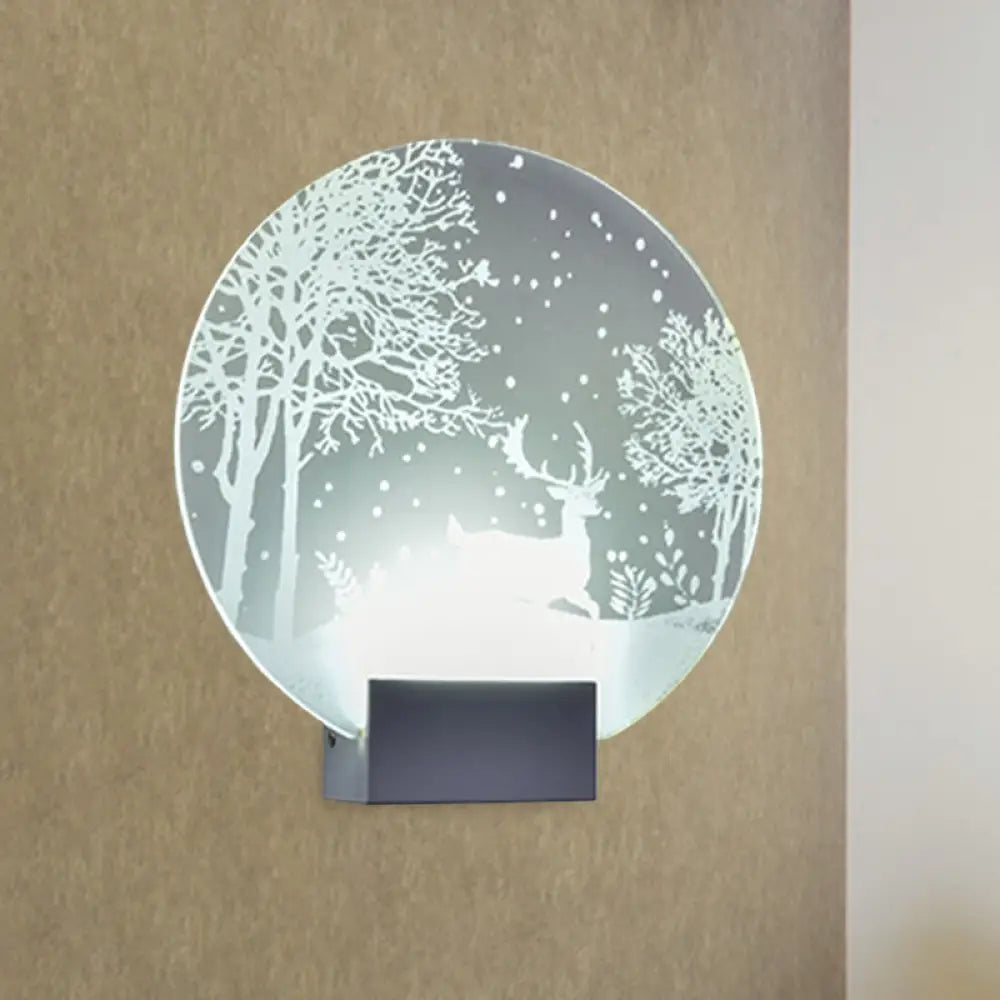 DecorBites™ DecorBites™ Winter Elk/Christmas Tree LED Mural Light Decor with Metal Shade - Hotel Sconce Lighting