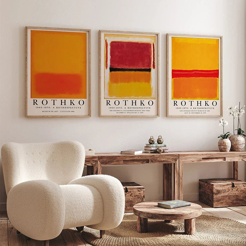 Yayoi Kusama Inspired Orange Floral Canvas Art - Posters