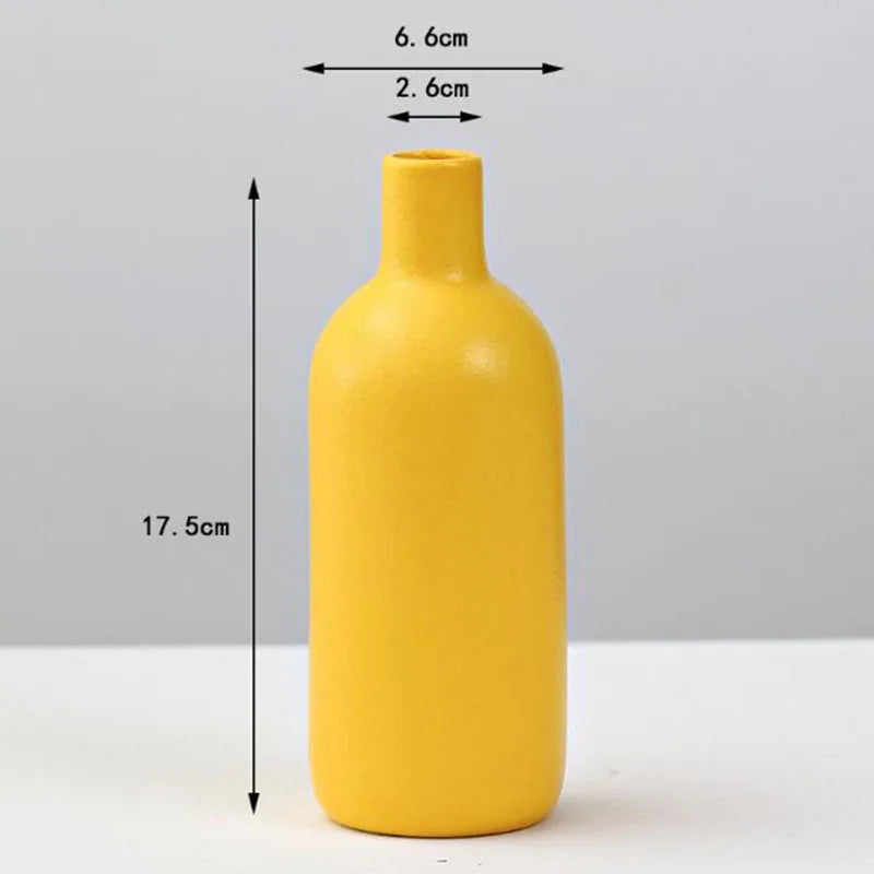 Yellow Porcelain Flower Vase for Home Decor - 11 - Vase