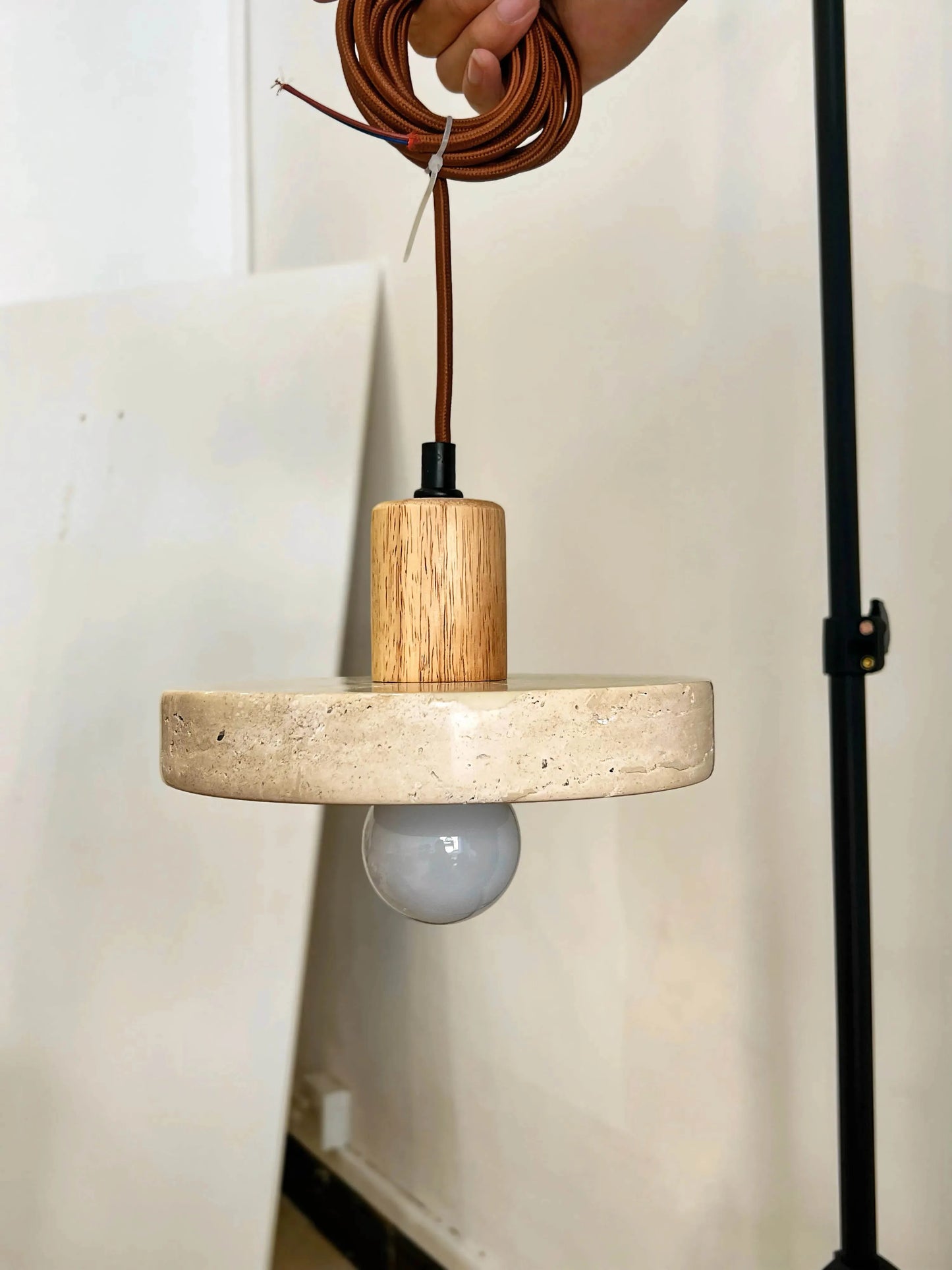 Yellow Travertine Pendant Light for Kitchen Island