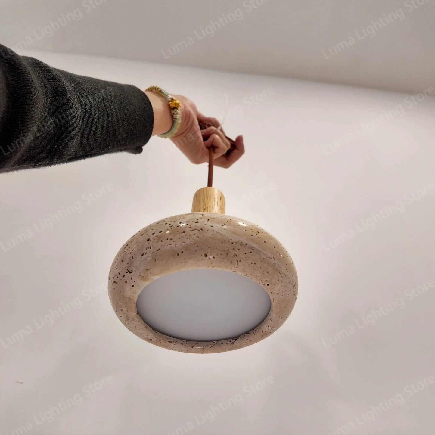 Yellow Travertine Pendant Light for Kitchen Island