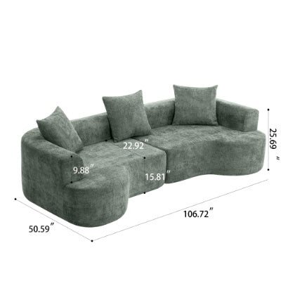 Corduroy Curved Sofa