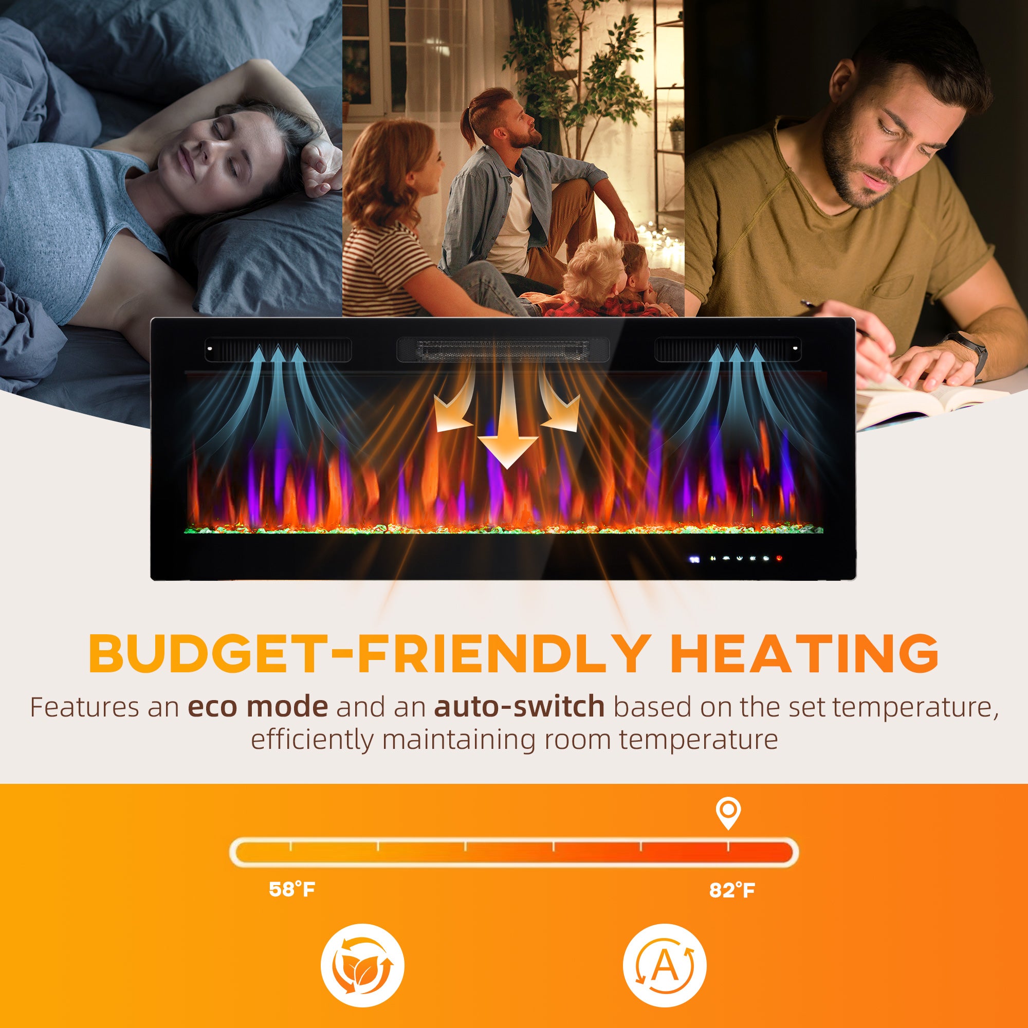 Modern Recessed Electric Fireplace