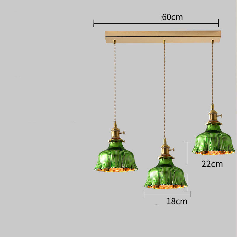 Copper Glass Chandelier Retro Style Multi-Size