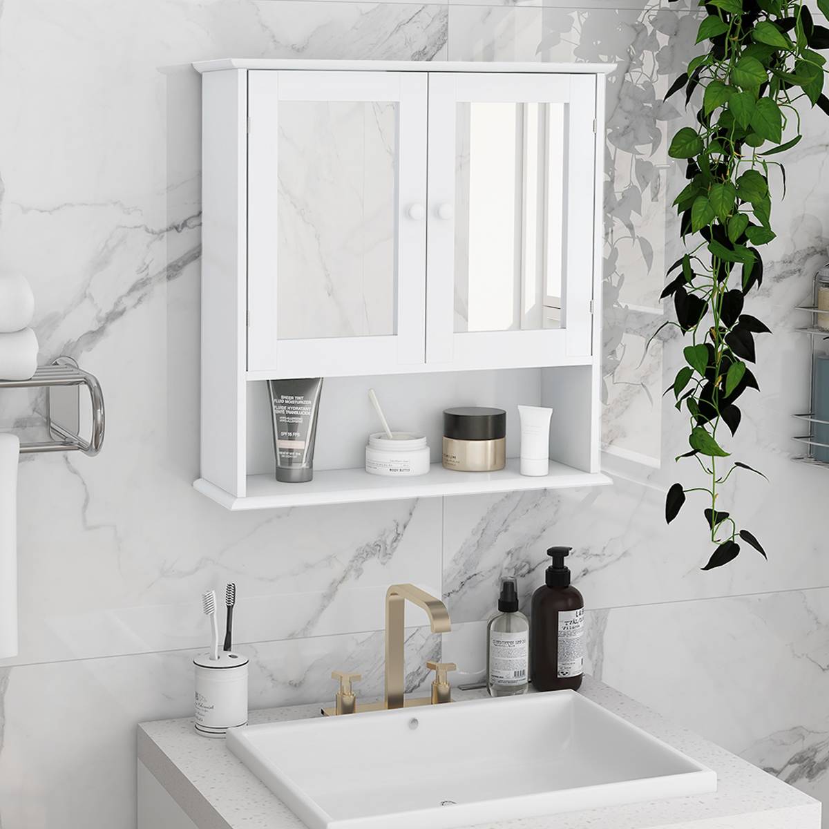 Mirror Door Wall Cabinet