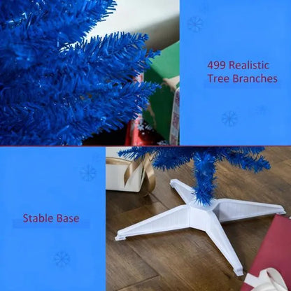 Pencil Christmas Tree,Decorated Christmas Tree With Realistic Branch Tips And Plastic Stand