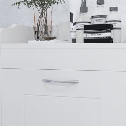 31  Tilt Out Laundry Hamper, Free Standing Bathroom Storage Cabinet  Home Organizer, White