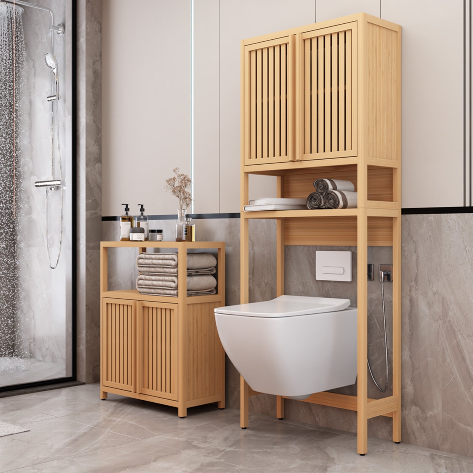 Bamboo Space-Saving Storage Rack