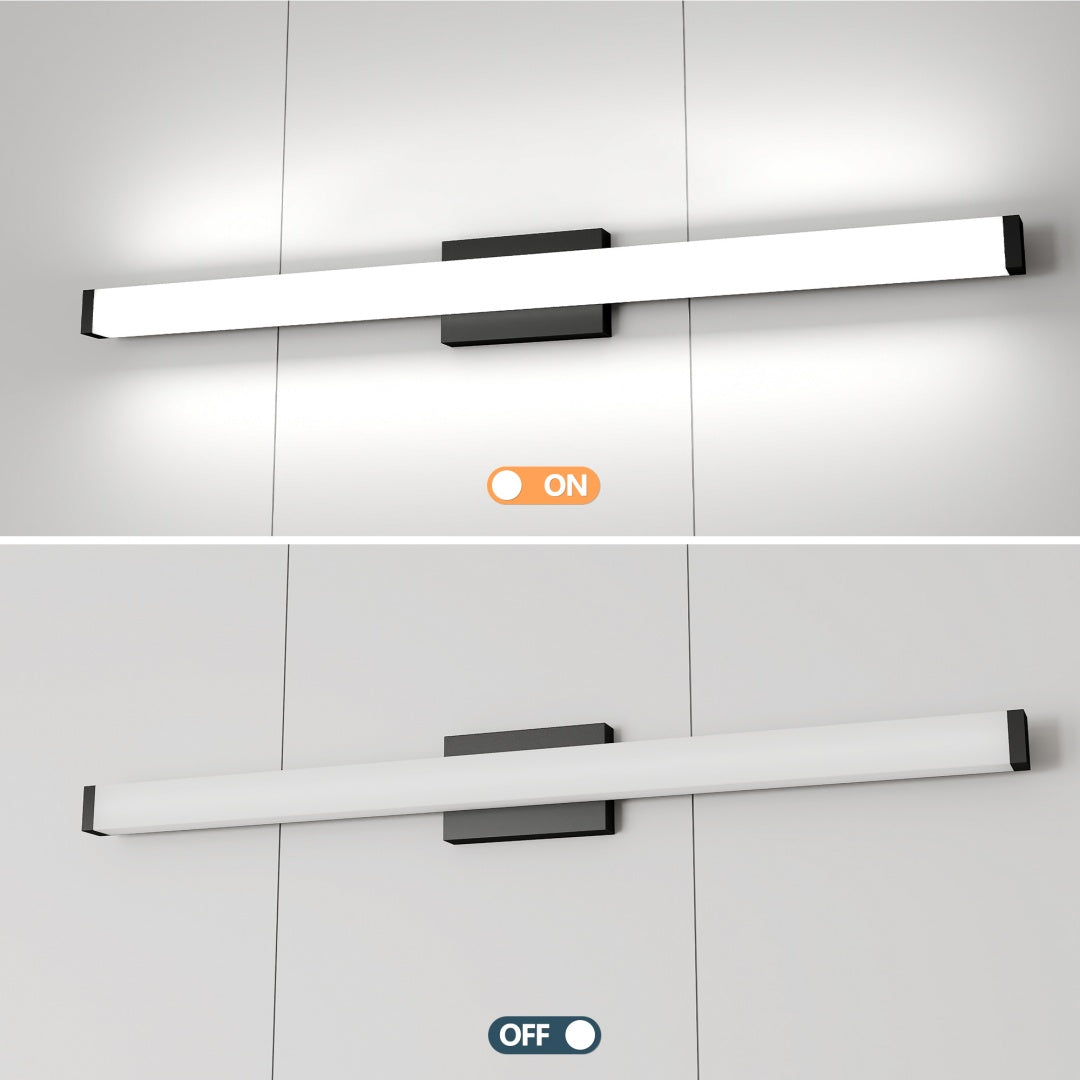Black Modern Bathroom Light Fixtures Over Mirror 41 Inch LED Vanity Lights Bar For Bath