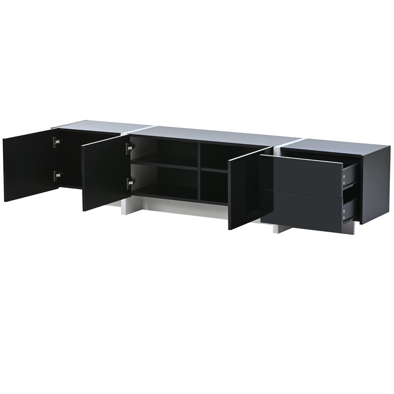 White Black TV Console