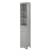 White Tall Storage Cabinet Adjustable Shelf Drawer