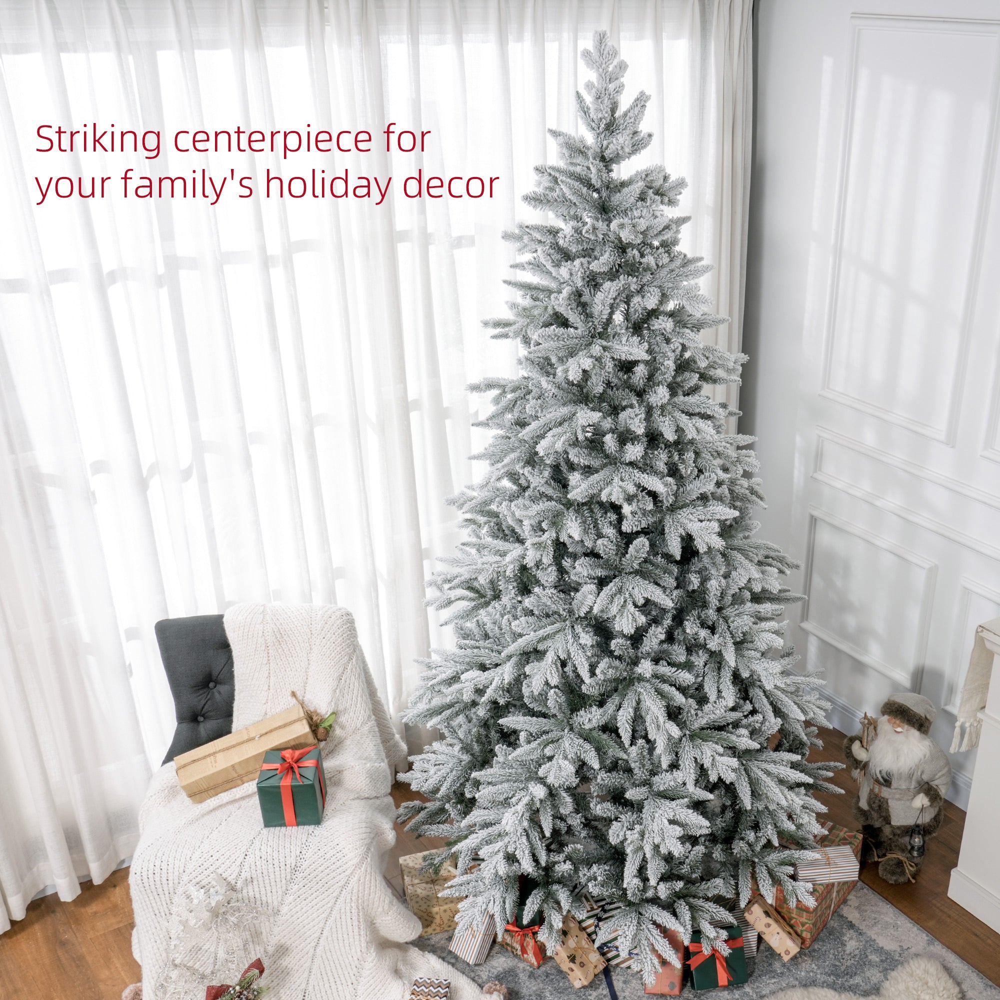 Green Snow Flocked Tree