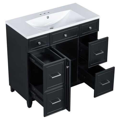 Black Shaker Vanity Cabinet