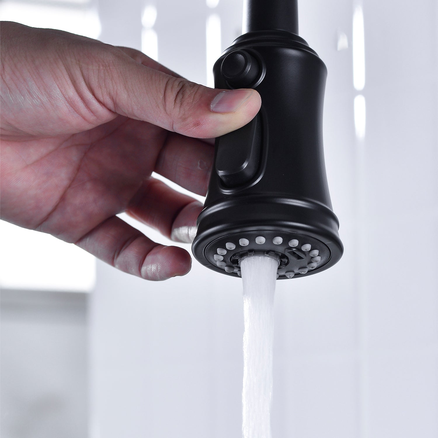 Matte Black Dual-Handle Kitchen Faucet