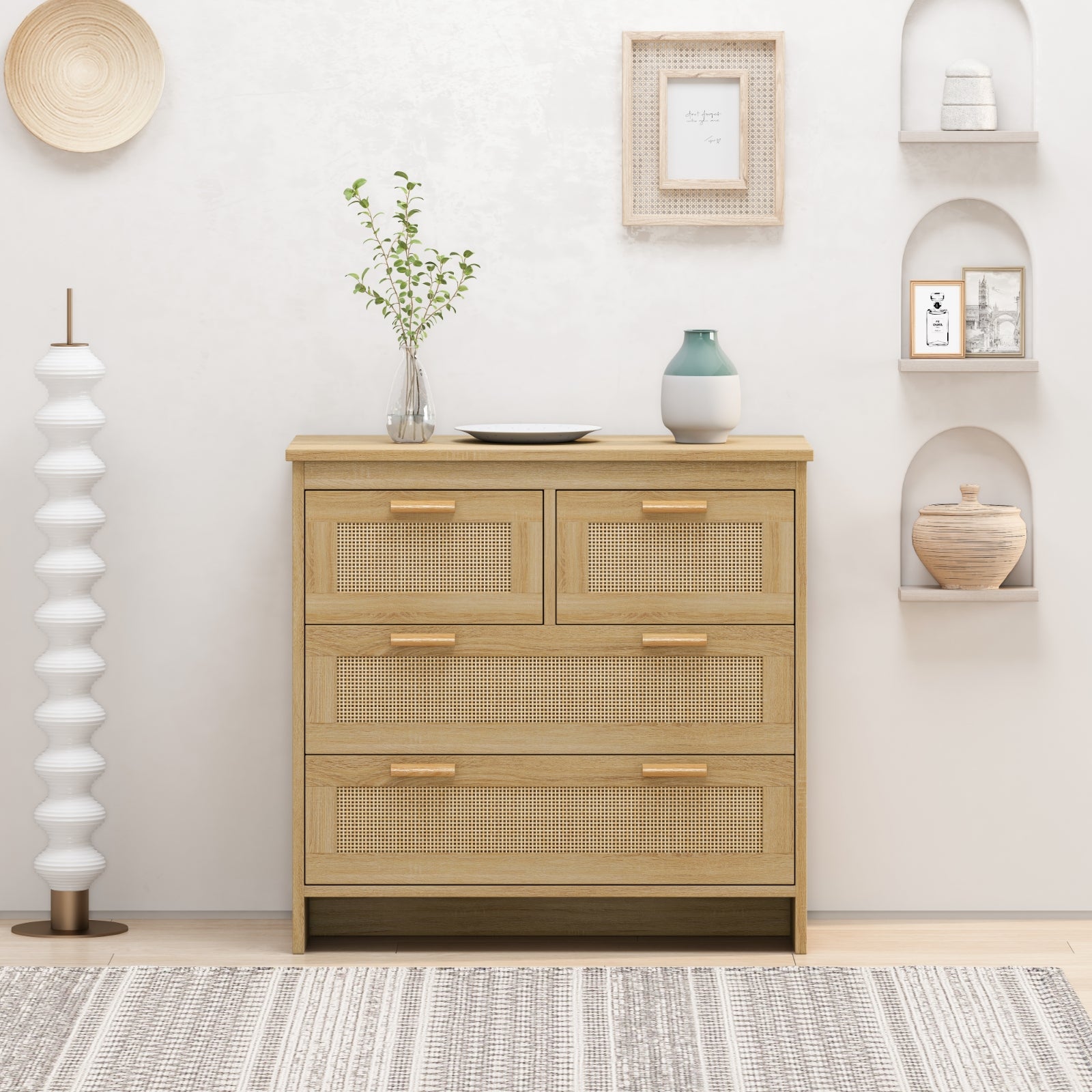 Natural Rattan Cabinet Drawers