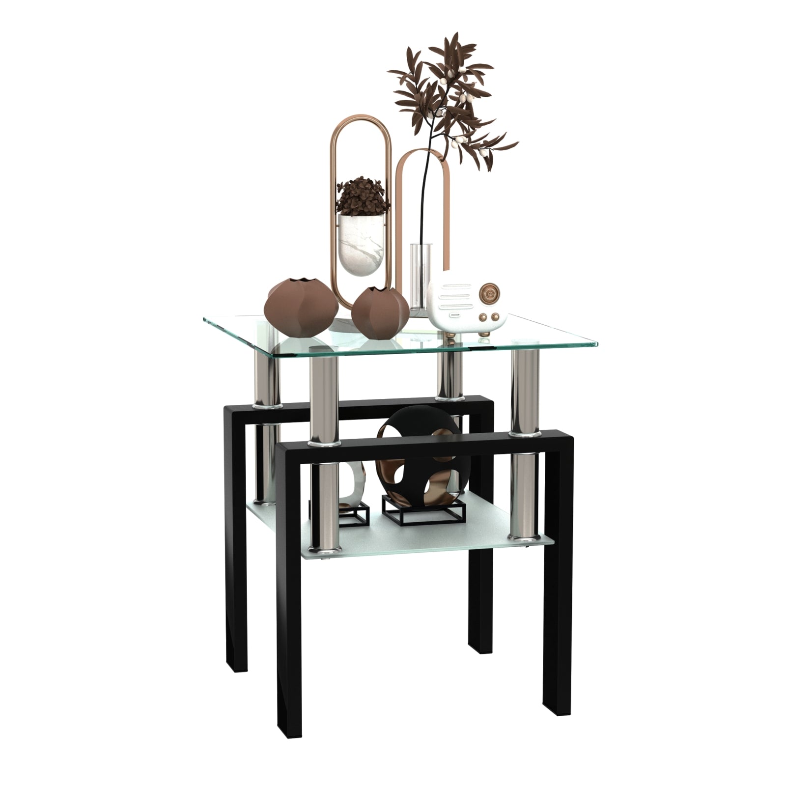 Black Accented Glass Table