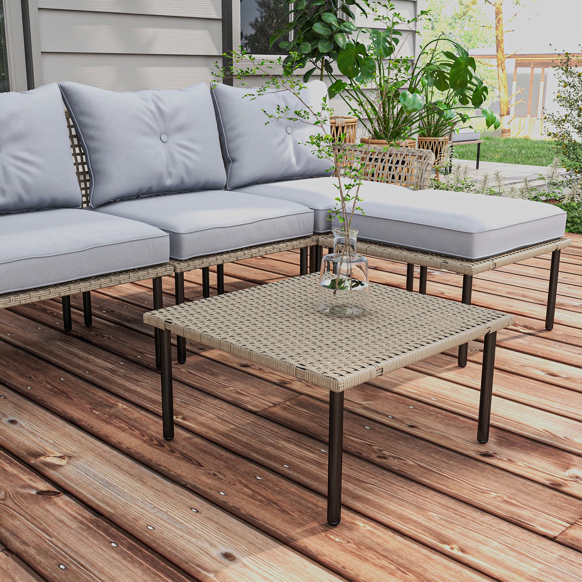 White Sleek Patio Sofa