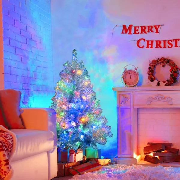 Silver Pre-Lit 150-Light Christmas Tree