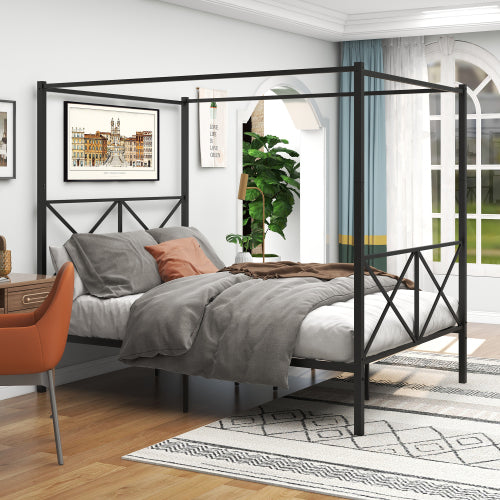 Black Metal Canopy Bed
