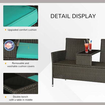 Outdoor Patio Loveseat Conversation Furniture Set