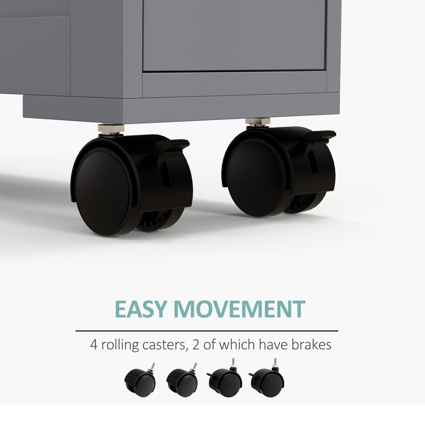 HOMCOM Bathroom Floor Organizer Free Standing Space Saving Narrow Storage Cabinet Bath Toilet Paper Holder with Drawers