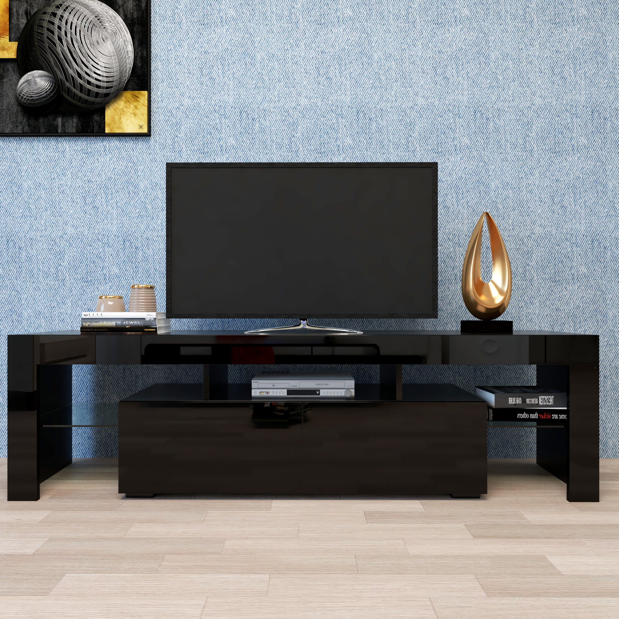 Black LED TV Stand