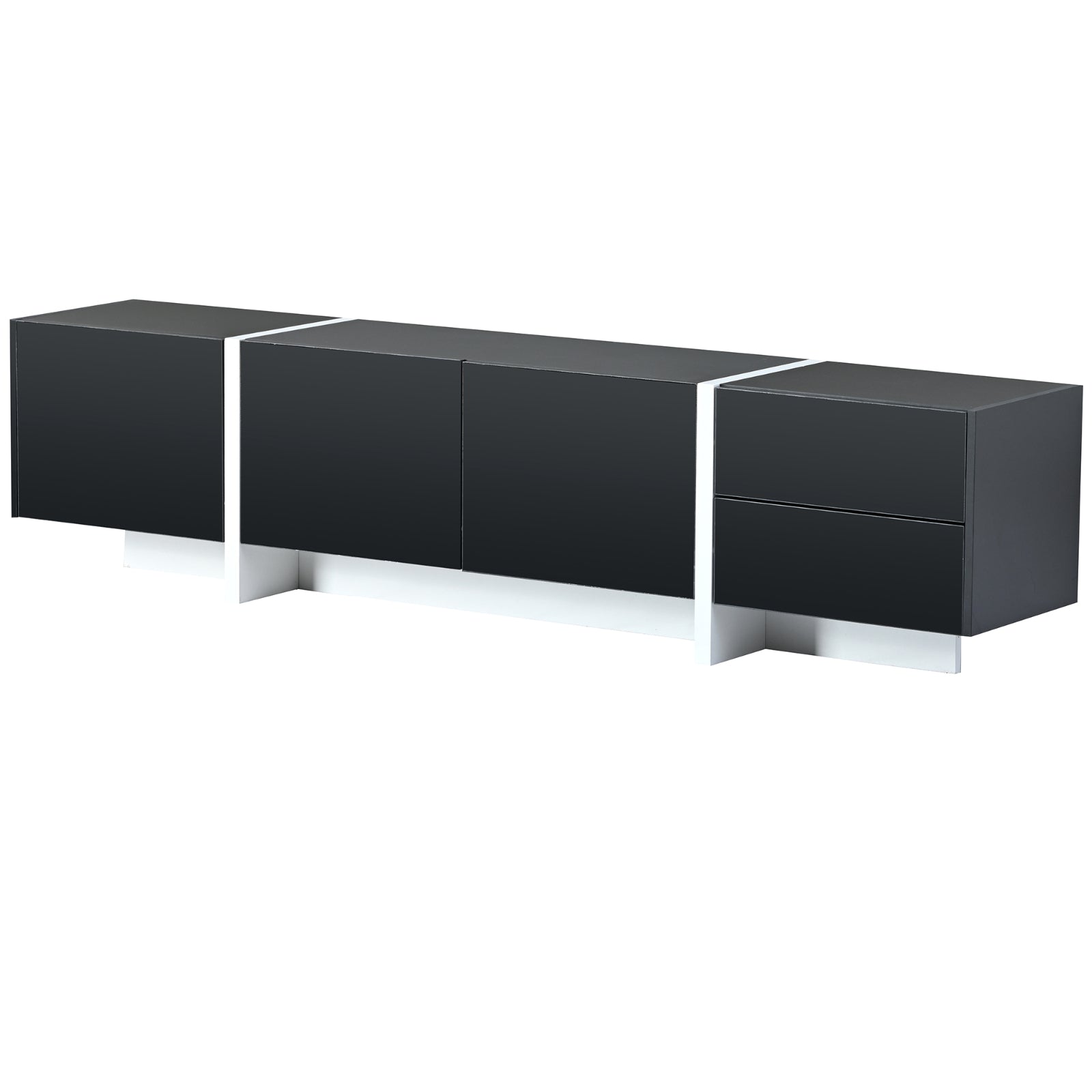 White Black TV Console