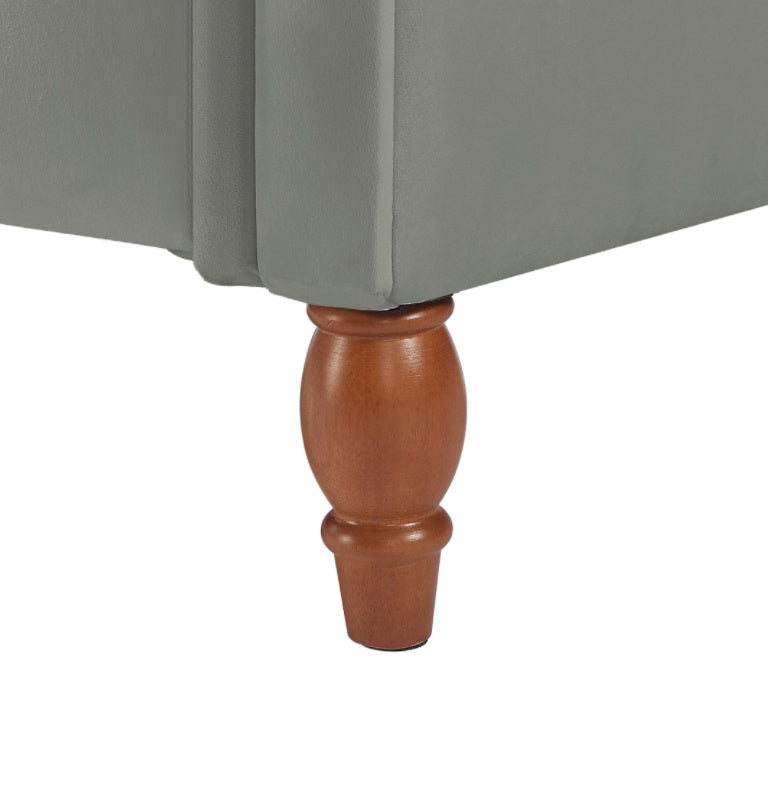 Grey Velvet Storage Ottoman