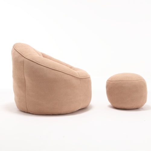Sillón de Sofá de Frijol para Dormir Silla de Sofá de Frijol de Espuma de Alta Presión Material de Silla de Frijol de Espuma con Relleno de Espuma Acolchada Frijol de Bolsa Comprimido con Reposapiés