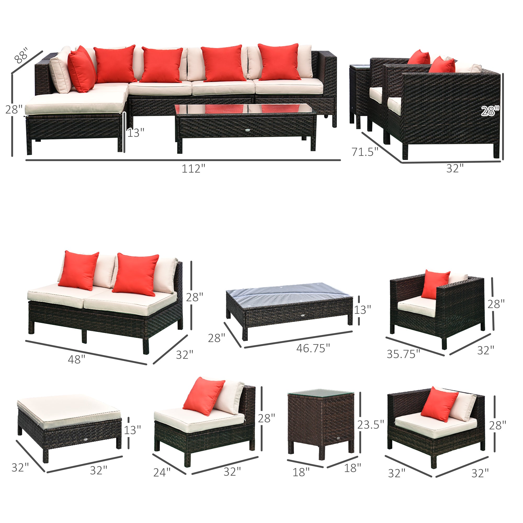 Rattan Conversation Patio Set