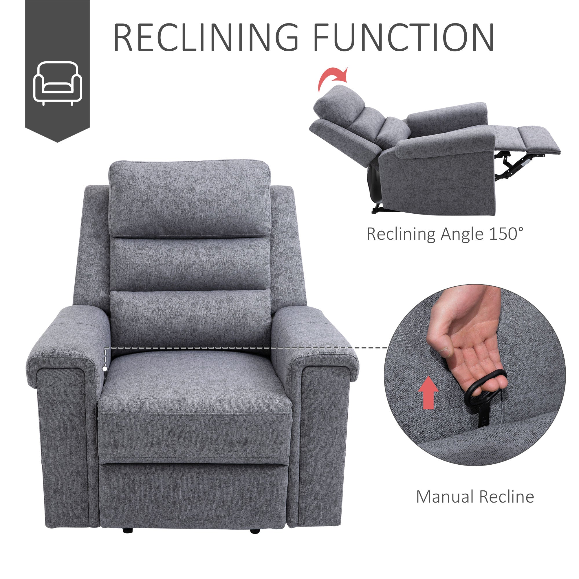 Linen Modern Recliner Chair