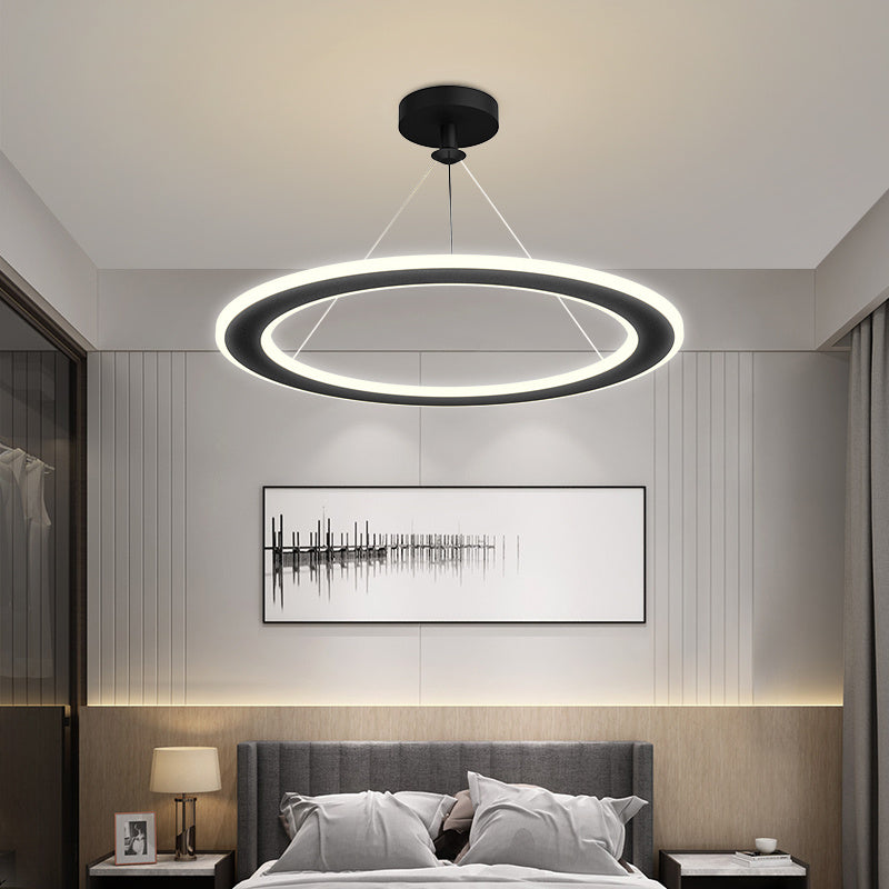 White Circular Iron Chandelier