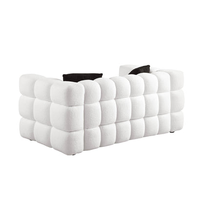 62.2length ,35.83inch  Deepth ,human Body Structure For USA People, Marshmallow Sofa,boucle Sofa ,White Color, 2 Seater