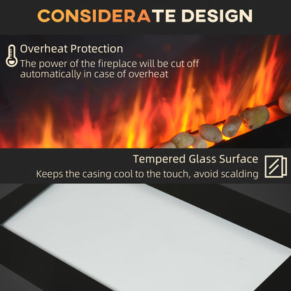 28.5" 1450W Electric Wall-Mounted Fireplace with Flame Effect