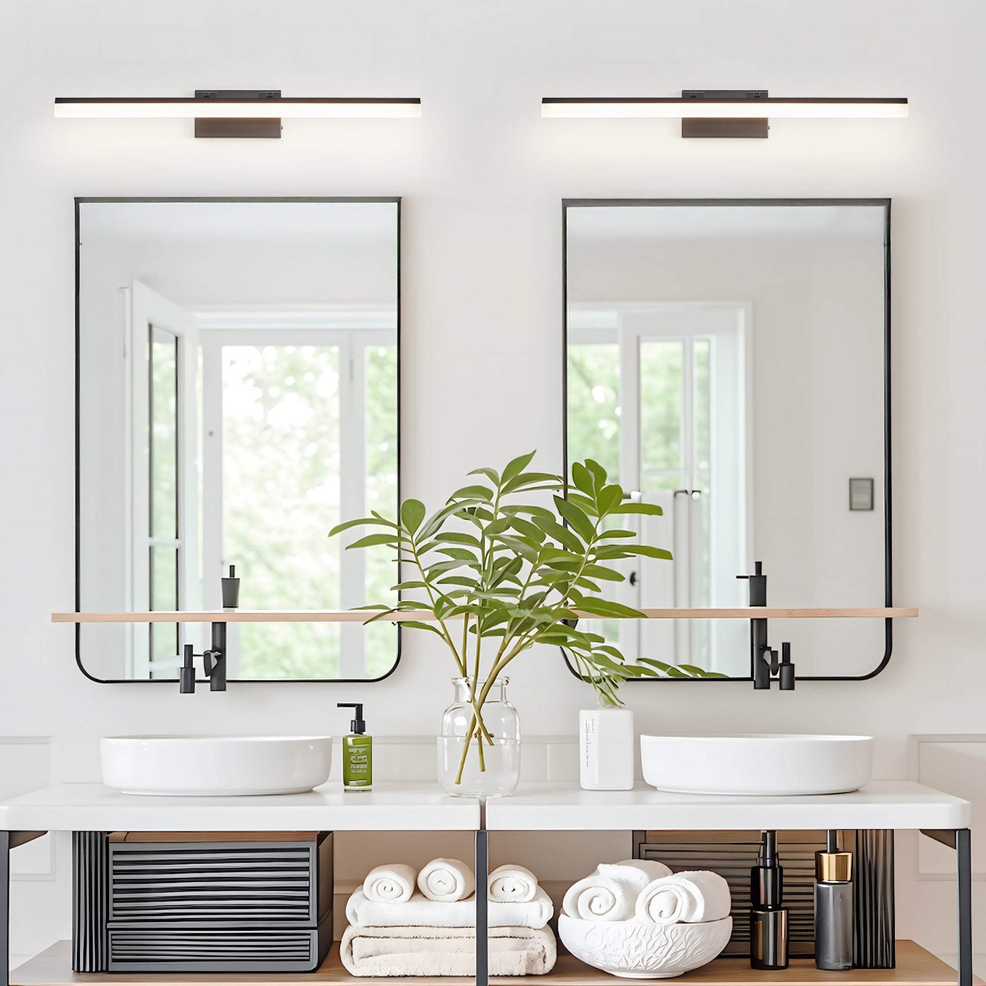 Black Metal Adjustable Brightness Vanity Light