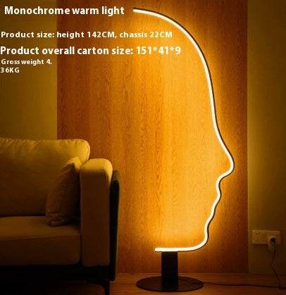 Nordic Art Face Floor Lamp Designer Bedroom Study